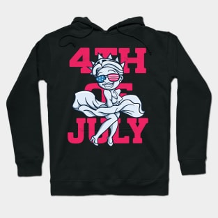 4th of July Statue of Liberty with shades Hoodie